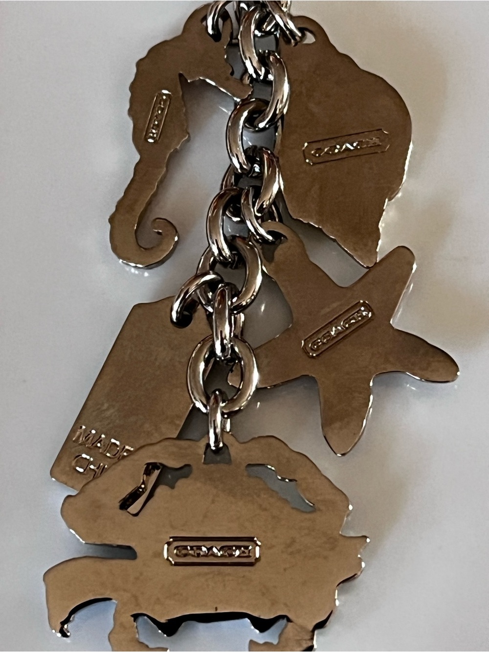 Rare Authentic COACH Keychain Under the Sea Silver w 5 charms - Picture 7 of 14